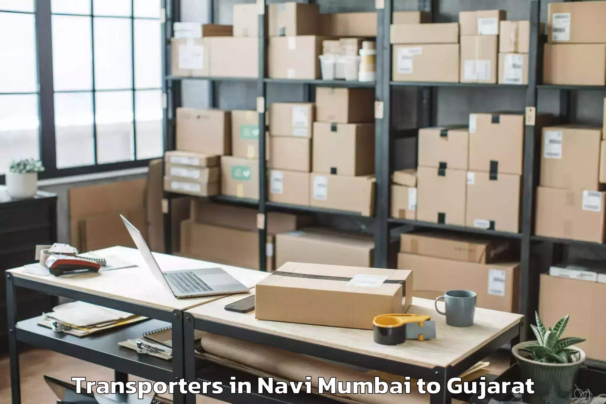 Book Navi Mumbai to Limbdi Transporters Online